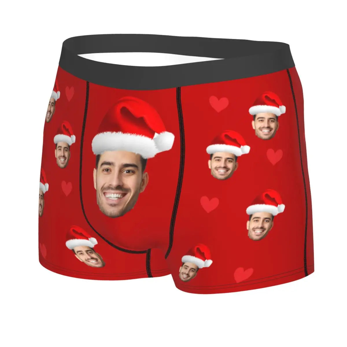 Boxer Christmas Gift Custom Face Personalized Photo Shorts Panties Briefs Men Long Underwear Polyester Underpants for Male