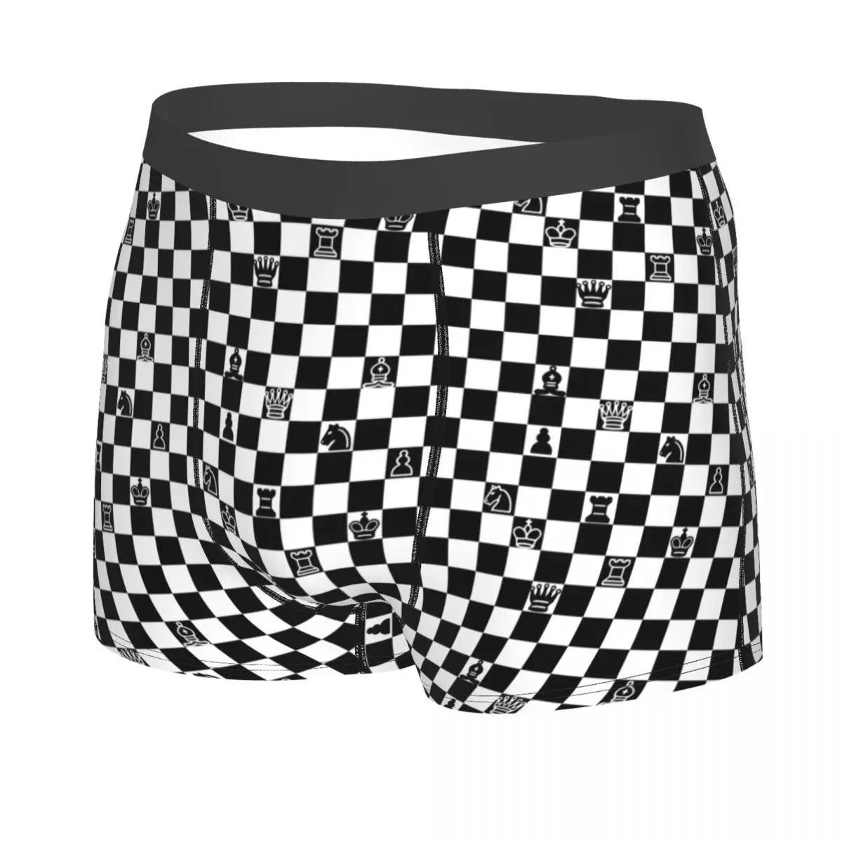 Custom Chess Underwear Men Breathbale Chessboard Game Boxer Briefs